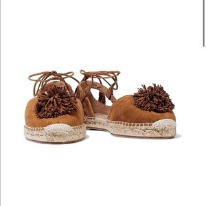 Aquazzura sunshine pompom suede espadrille